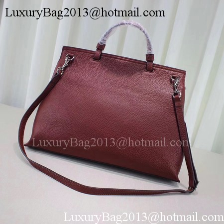 Gucci Bamboo Daily Leather Top Handle Bags 370830 Wine