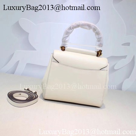 Gucci Bamboo Leather Top Handle Bag 476448 OffWhite
