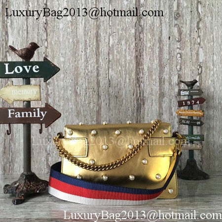 Gucci Broadway Leather mini Bag 453778 Gold