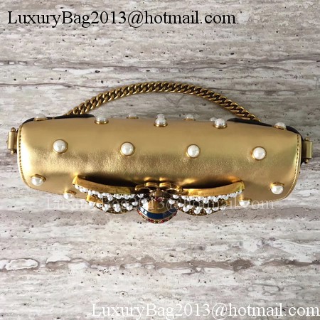 Gucci Broadway Leather mini Bag 453778 Gold