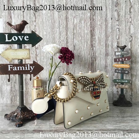 Gucci Broadway Leather mini Bag 453778 OffWhite
