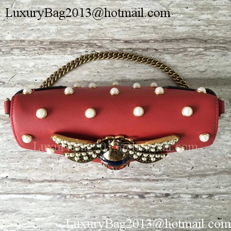 Gucci Broadway Leather mini Bag 453778 Red
