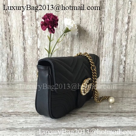 Gucci GG Marmont Matelasse Shoulder Bag 443497 Black