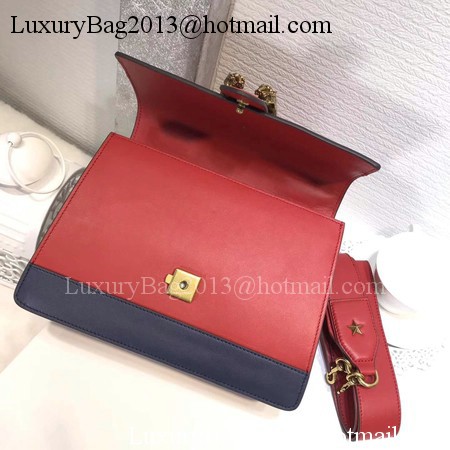 Gucci Now Bamboo Smooth Leather Top Handle Bag 448075 Red&White&Blue