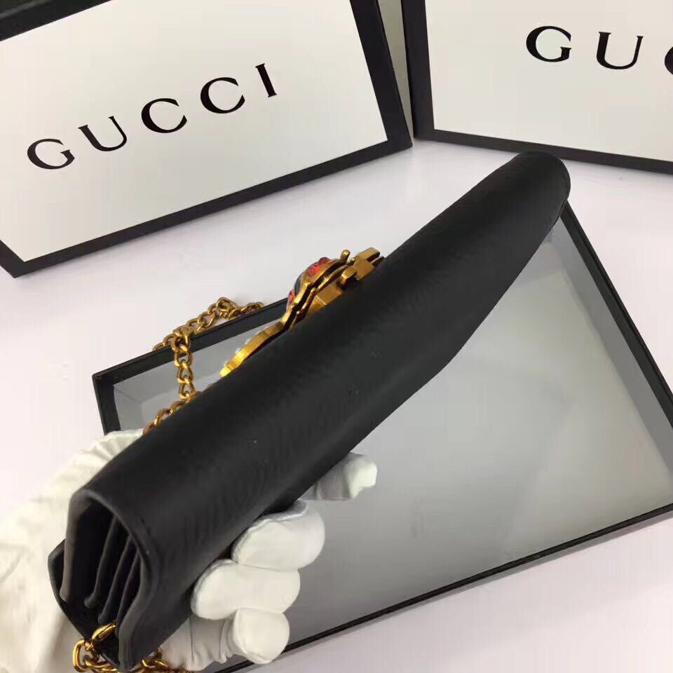 Gucci Calfskin Leather Shoulder Bag 403326 Black