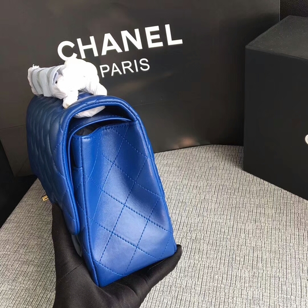 Chanel Flap Shoulder Bags Blue Original Lambskin Leather CF1113 Glod