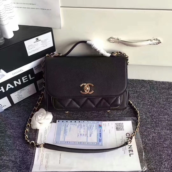 Chanel Original Calfskin Leather Shoulder Bag 8124 Black