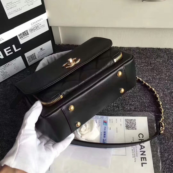 Chanel Original Calfskin Leather Shoulder Bag 8124 Black
