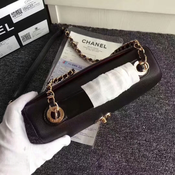 Chanel Original Calfskin Leather Shoulder Bag 8124 Black