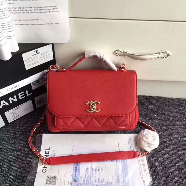 Chanel Original Calfskin Leather Shoulder Bag 8124 Red