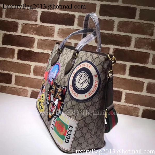 Gucci Courrier Soft GG Supreme Tote Bag 474085 Brown