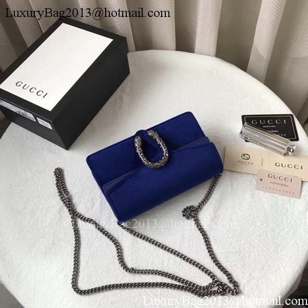 Gucci Dionysus Velvet Super mini Bag 476432 Blue