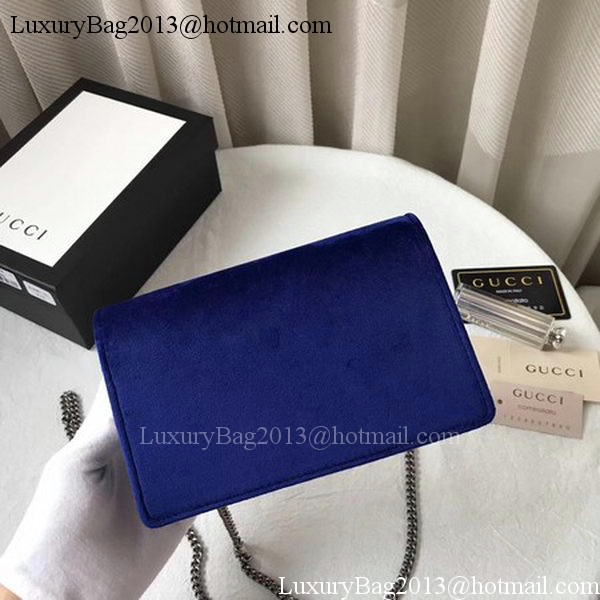 Gucci Dionysus Velvet Super mini Bag 476432 Blue