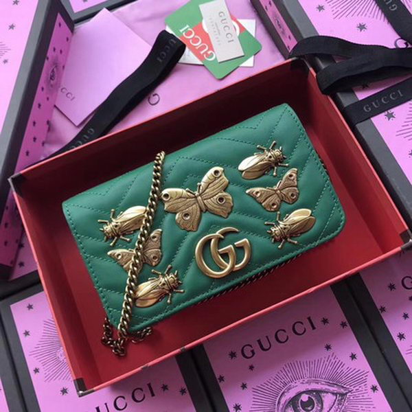 Gucci GG Marmont Animal Studs mini Bag 488426 Green