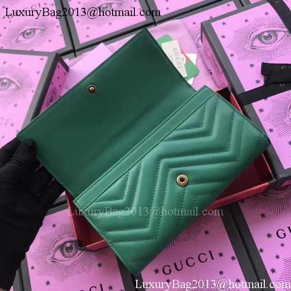 Gucci GG Marmont Continental Wallet 443436 Green