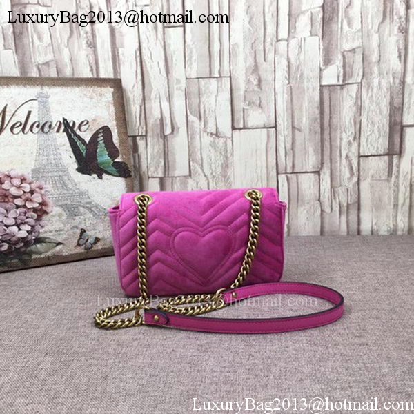 Gucci GG Marmont Embroidered Velvet mini Bag 446744T Rose