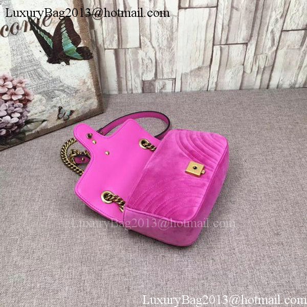Gucci GG Marmont Embroidered Velvet mini Bag 446744T Rose