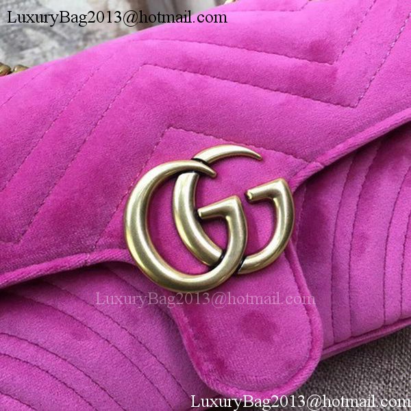 Gucci GG Marmont Embroidered Velvet mini Bag 446744T Rose