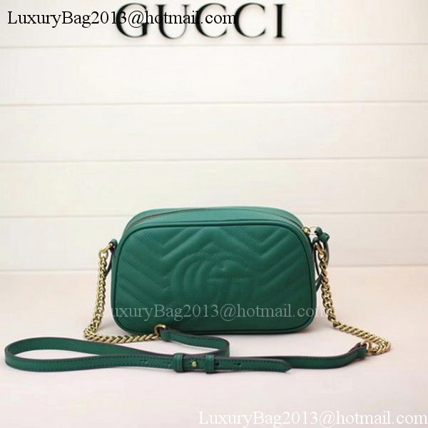 Gucci GG Marmont Matelasse Shoulder Bag 447632 Green