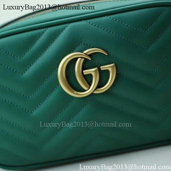 Gucci GG Marmont Matelasse Shoulder Bag 447632 Green