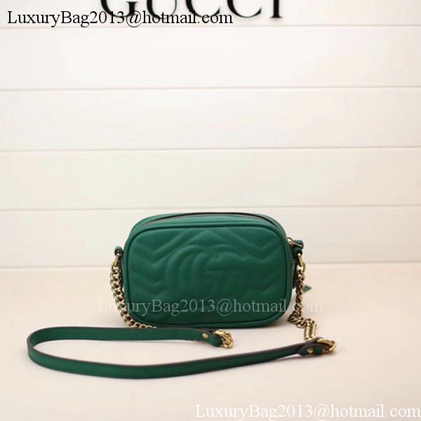 Gucci GG Marmont Matelasse mini Bag 448065 Green