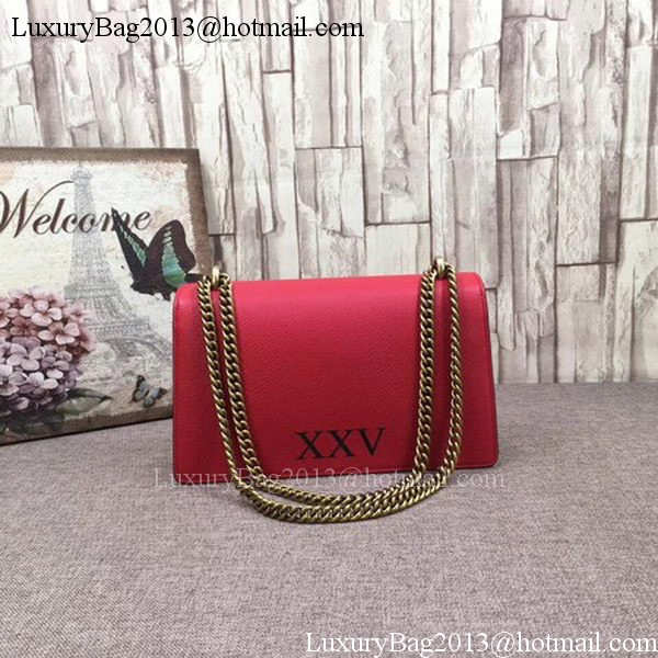 Gucci GG Marmont Original Leather Shoulder Bag 488716 Red
