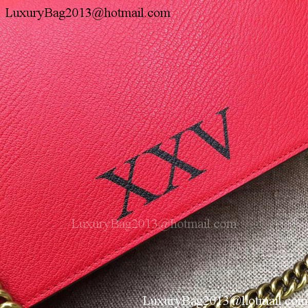 Gucci GG Marmont Original Leather Shoulder Bag 488716 Red