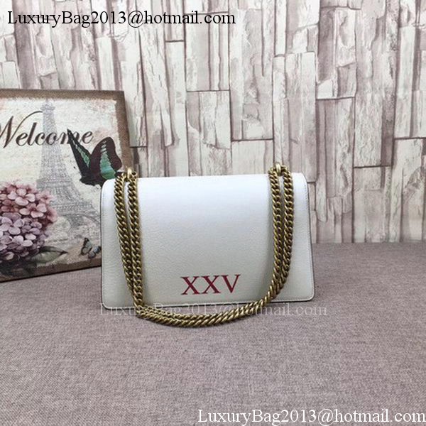 Gucci GG Marmont Original Leather Shoulder Bag 488716 White