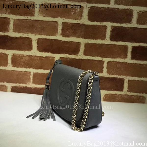 Gucci Soho Chain Shoulder Bag Calfskin Leather 323190 Grey