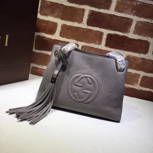 Gucci Soho Small Tote Bag Calfskin Leather 387043 Grey