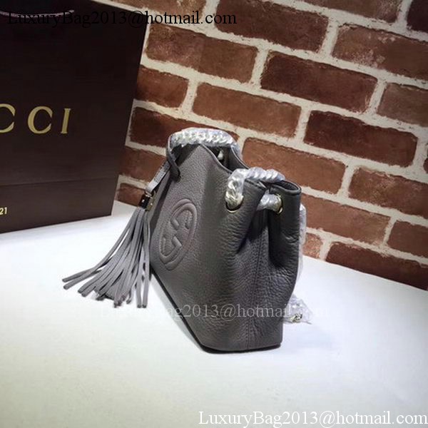 Gucci Soho Small Tote Bag Calfskin Leather 387043 Grey