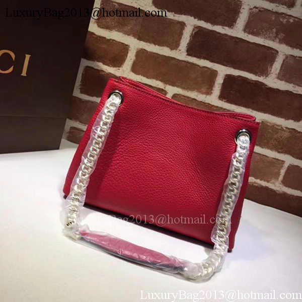 Gucci Soho Small Tote Bag Calfskin Leather 387043 Red