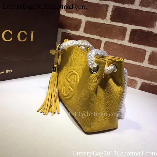Gucci Soho Small Tote Bag Calfskin Leather 387043 Yellow