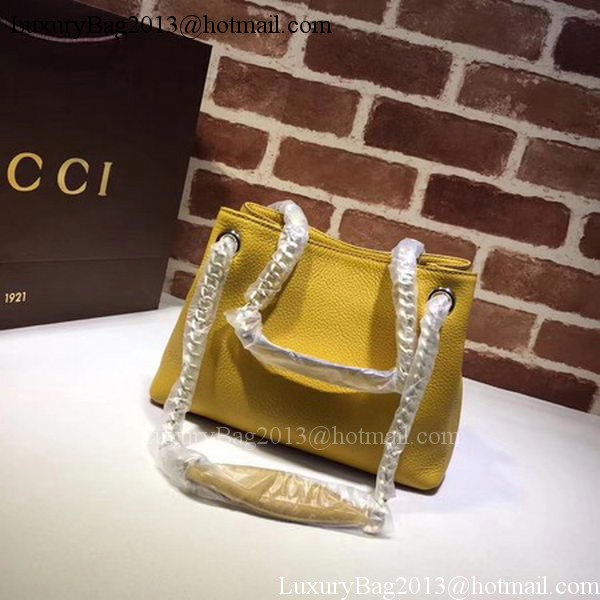Gucci Soho Small Tote Bag Calfskin Leather 387043 Yellow
