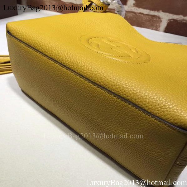 Gucci Soho Small Tote Bag Calfskin Leather 387043 Yellow