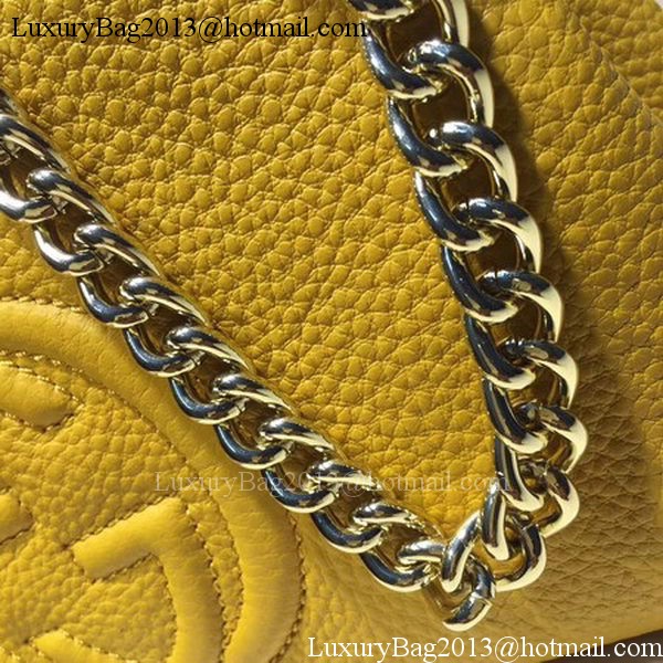 Gucci Soho Small Tote Bag Calfskin Leather 387043 Yellow