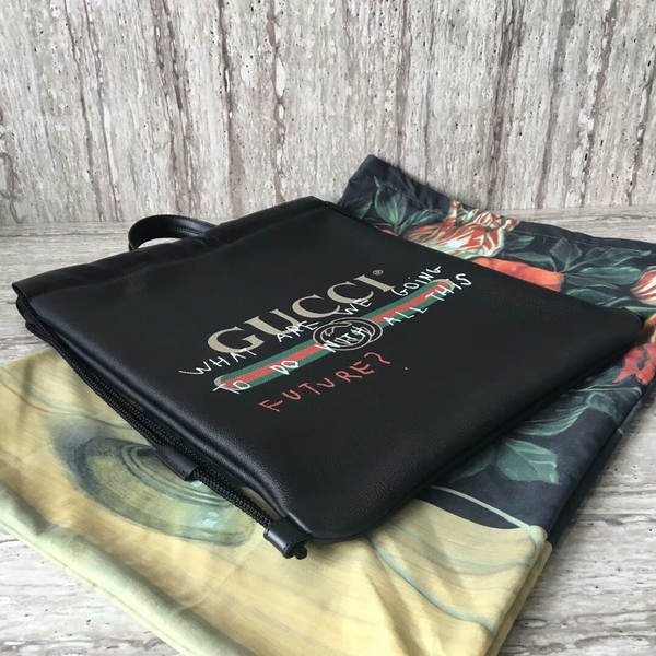 Gucci Scrawl Calfskin Leather Backpack 494053 Black