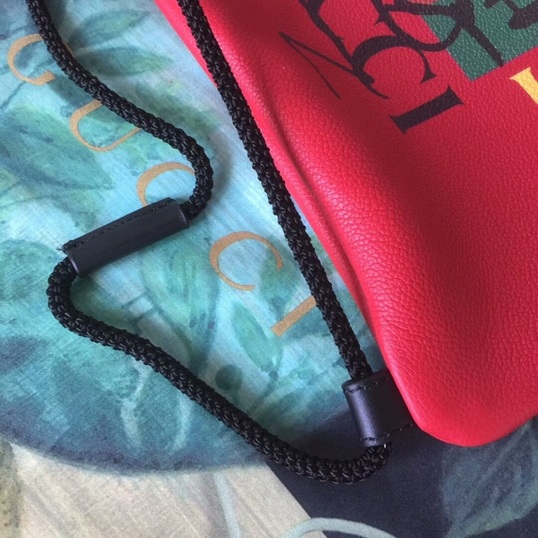 Gucci Scrawl Calfskin Leather Backpack 494053 Red