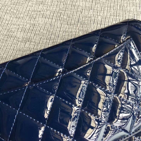 Chanel WOC Flap Bag Patent Leather A33814C Dark Blue