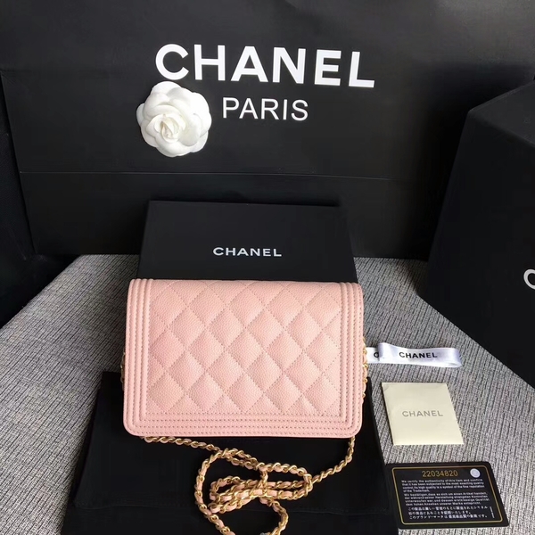 Boy Chanel WOC Flap Bag Original Calfskin Leather CHA6040 Pink