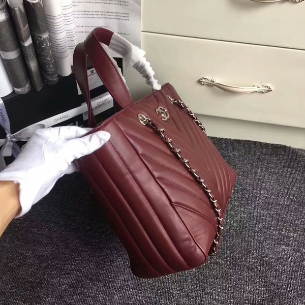 Chanel Mini Tote Bag Original Sheepskin Leather B98666 Red