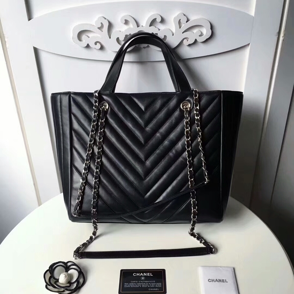 Chanel Tote Bag Original Sheepskin Leather A98666 Black