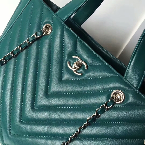 Chanel Tote Bag Original Sheepskin Leather A98666 Green