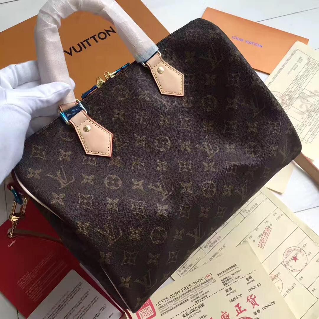 Louis Vuitton Monogram Canvas Speedy 30 with Shoulder Strap M40391