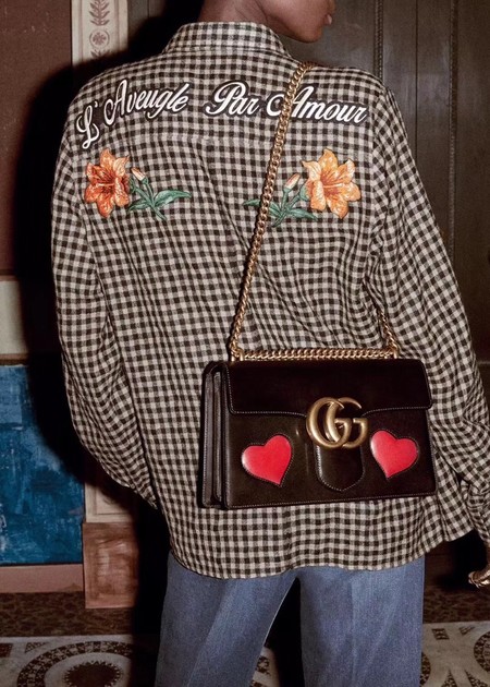 Gucci GG Marmont Original Leather Shoulder Bag 431777 Black