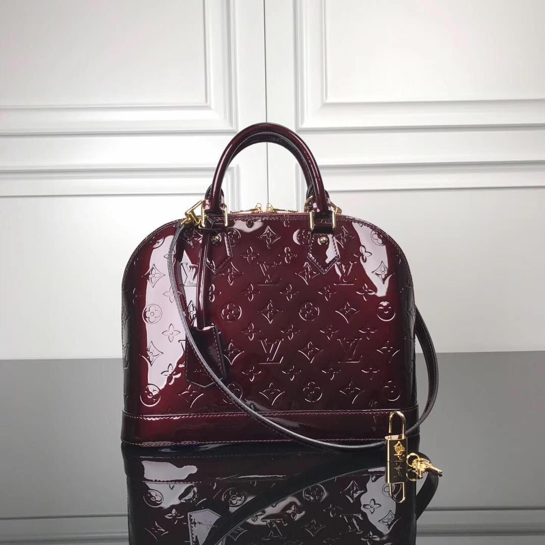 Louis Vuitton Monogram Vernis Alma M93595 Burgundy