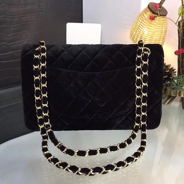 Chanel 2.55 Series Flap Bags Original Velvet A1025 Black