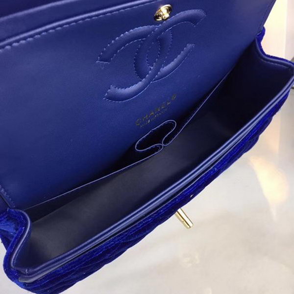 Chanel 2.55 Series Flap Bags Original Velvet A1025 Blue