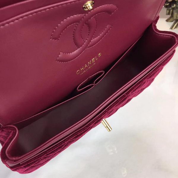 Chanel 2.55 Series Flap Bags Original Velvet A1025 Wine