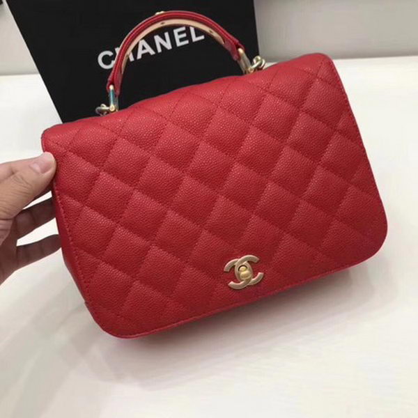 Chanel Classic Top Handle Bag Original Caviar Leather CHA2369 Red